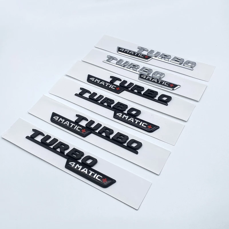 

3D Flat Fo Turbo 4matic 4matic+ Plus Emblem for Mercedes Benz AMG GT E53 GLE53 A35 A45 CLA35 CLA45 GLA45 Car Fender Side Sticker