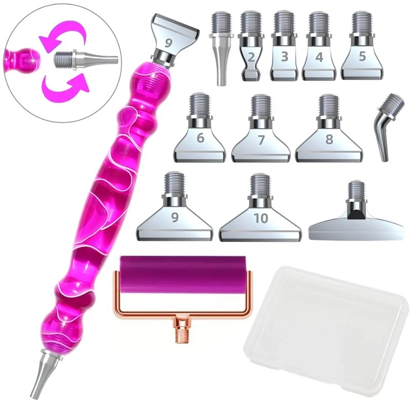 HOMFUN (14 шт.) тыквенная ручка в форме + 12 серебристых алмазных битов 1 валик шт. с