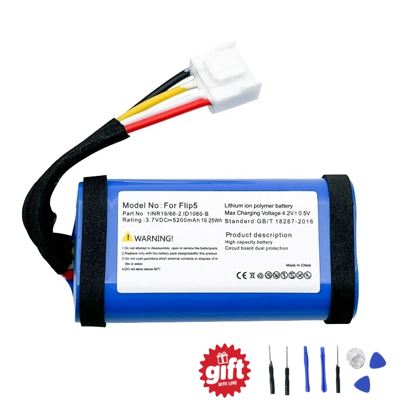 Фото Сменная батарея для JBL Flip 2 3 4 5, Charge 1 2 210SL 4 4S 5, Xtreme 1 3, Boombox 1 2, Bluetooth-колонок с бесплатными инструментами №3