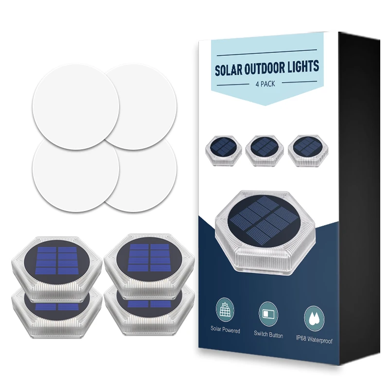 

4 шт. солнечные палубные фонари, светодиодное наружное освещение, садовая ступенька, водонепроницаемый для лестницы, патио, двора, забора, настенный светильник