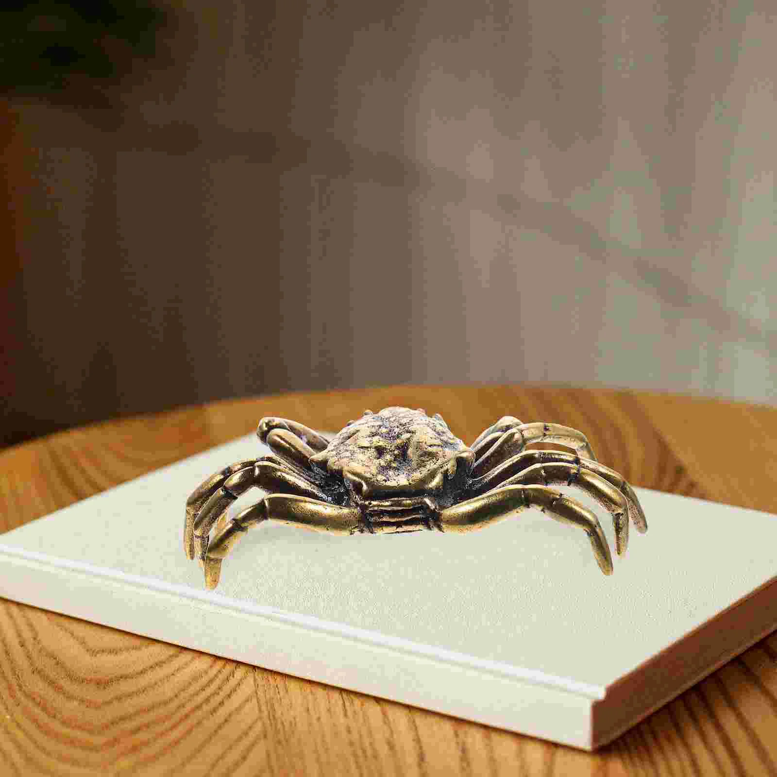 Аксессуары Латунный Краб Винтаж Декор Статуэтка Орнамент Скульптура Настольная