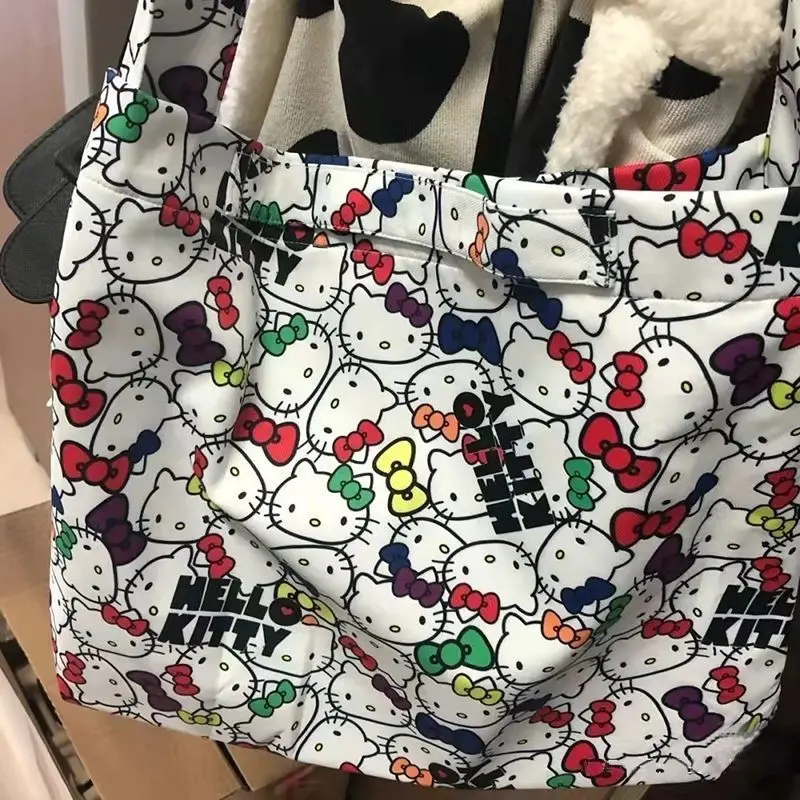 

Cute HelloKitty Canvas Small Bag Female Japanese Anime Sanrio High Capacity Wild Student Girl Shoulder Bag Bags for Women Gift