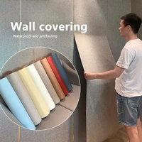 self adhesive linen wall cloth thickening anti collision waterproof background wall bedroom hotel wall decoration