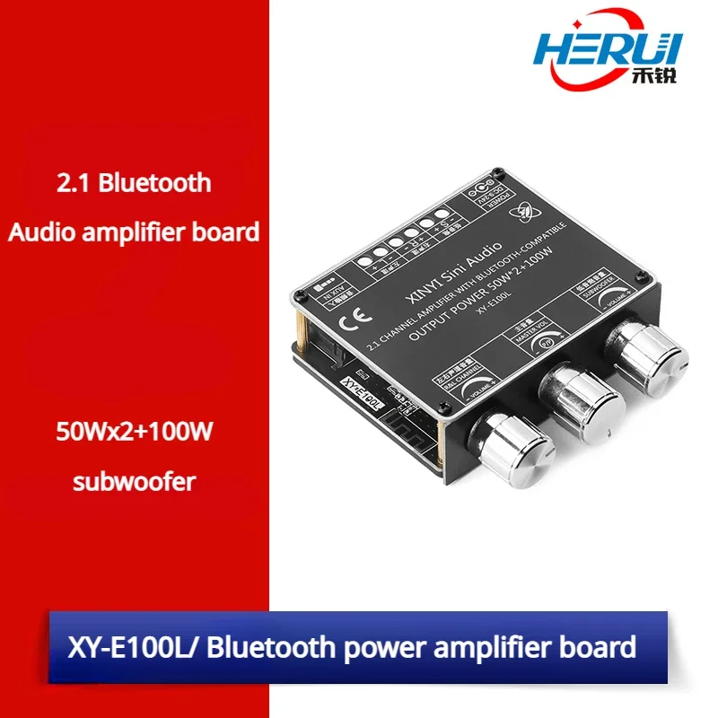 XY-E100L 50 Вт * 2 + 100 1-канальный модуль платы аудиоусилителя Bluetooth Высокие и низкие