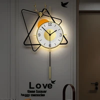 luminous large wall clock modern design creative metal large wall clock pendulum kitchen decoration reloj de pared home decor