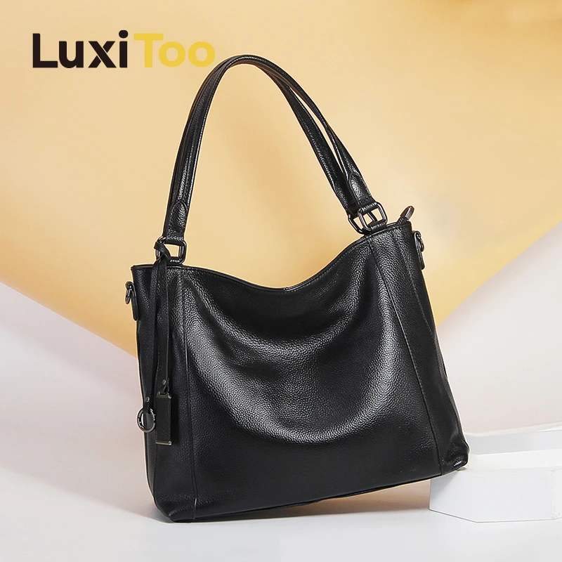 Tote Bags Women Handbags Genuine Leather Totes Casual Hand Bags Large Capacity Crossbody Bag Fashion Messenger Bag Cowhide Soft