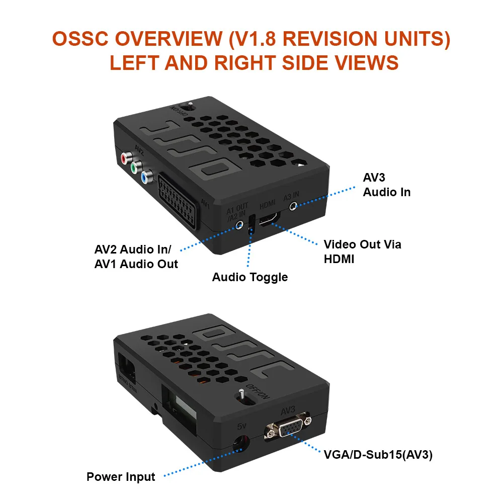 Запчасти для аркадных игр конвертер видеоигр Ossc V1.8 HDMI-совместимый выход