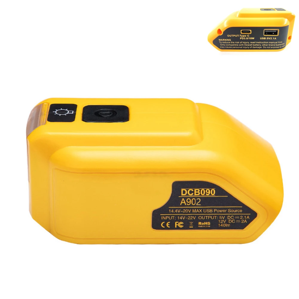 

Фонарик для установки на батарею Dewalt 3/12 Вт, 18 В, светодиодные лампы, для батарей Dewalt DCB140, DCB200