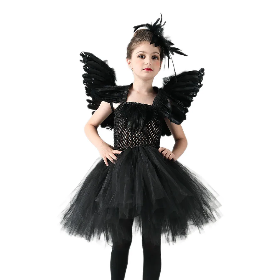 

Girls Evil Queen Witch Tutu Dress Children Halloween Cosplay Witches Costume Kids Birthday Party Dresses Carvinal Fancy Clothes