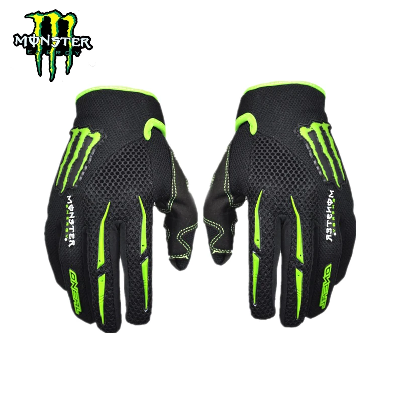 

Monster Energy Motorcycle Racing Ride Glove Bike Knight Fighting Equipment All Four Seasons Microfiber Non-slip Gloves