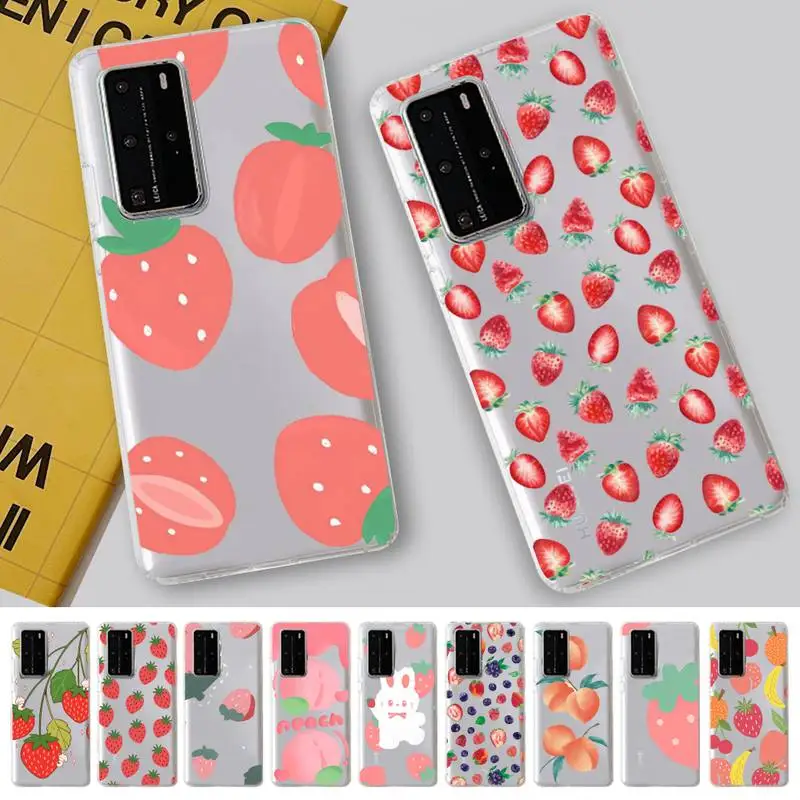 

Fruit Peach strawberry cherry Phone Case for Samsung S20 ULTRA S30 for Redmi 8 for Xiaomi Note10 for Huawei Y6 Y5 cover