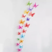 new 18pcslot crystal butterflies 3d wall sticker beautiful butterfly living room for kids room wall decals home decoration