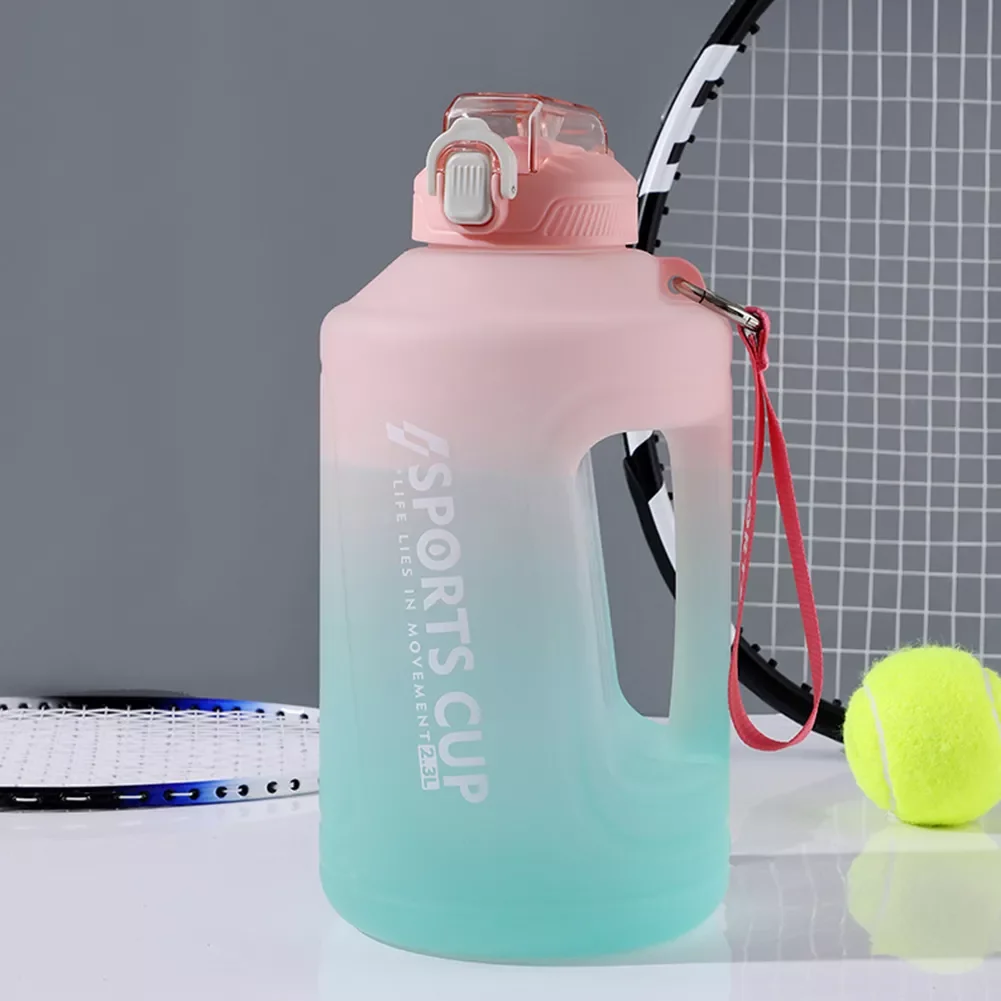 

2022New Gallon Water Bottle with Straw Time Marker BPA Free Plastic Large Capacity Fitness Sport Outdoor Fitness Travel Portable