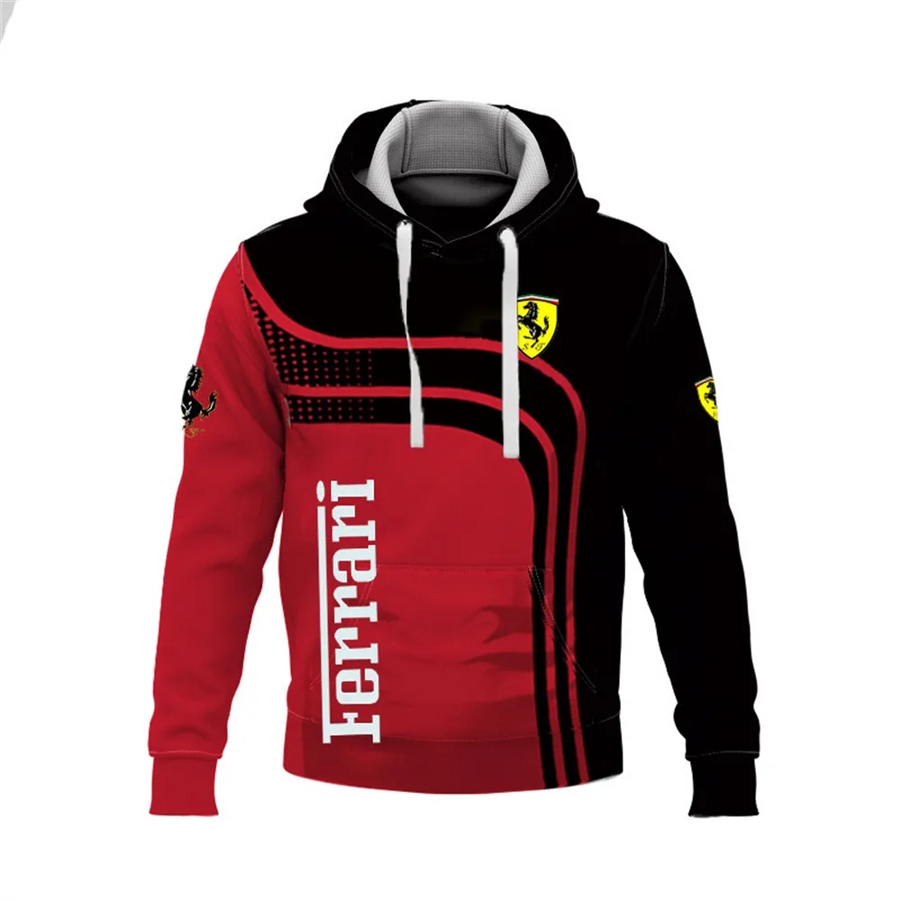 

2022 novo logotipo ferrari impressão 3d primavera e verão moda hoodie moletom moletom masculino e feminino marca jogging ao ar l