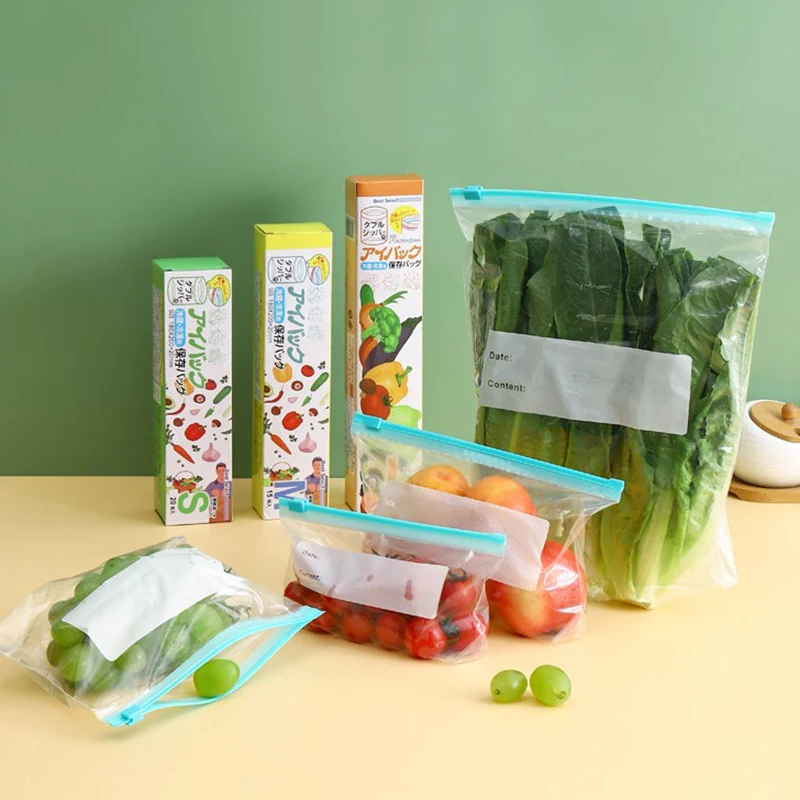 

10pcs Wrap Plastic Packaging Bags Food Storage Bag Reusable Freezer Sandwich Sealing Bag Kitchen Refrigerator Food Preservation