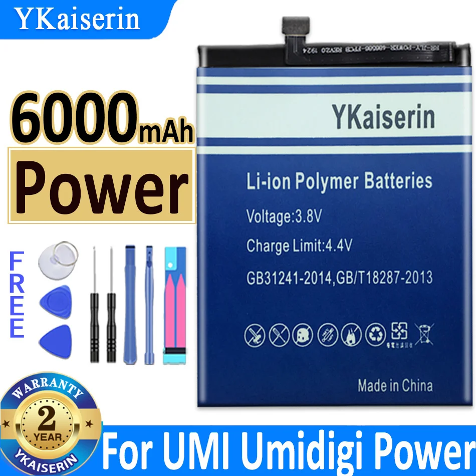 

YKaiserin Battery 6000mAh For UMI Umidigi Power Bateria + Free Tools