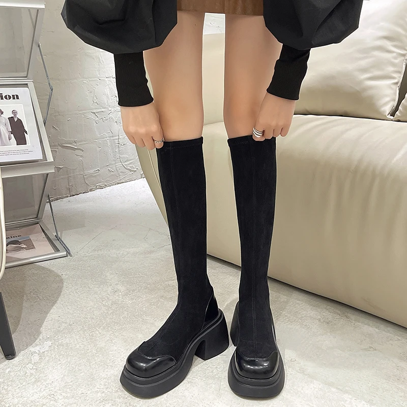 

Boots Women's Rubber Shoes Rain Winter Footwear Sexy Thigh High Heels High Sexy Boots-Women Lolita 2022 Over-the-Knee Ladies St