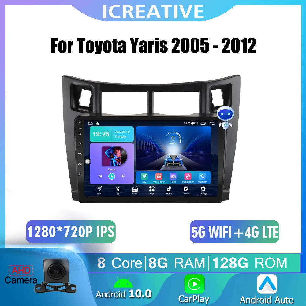 

Автомагнитола 8 + 128 ГГц 2 Din для Toyota Yaris 2005-2012 Android автомобильный gps-навигатор мультимедийный плеер авторадио IPS экран головное устройство HU