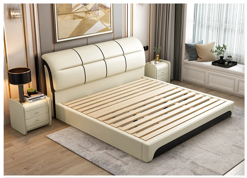 

Simple and modern 1.8m science and technology cloth 1.5m double bed luxury master bed pneumatic storage bed