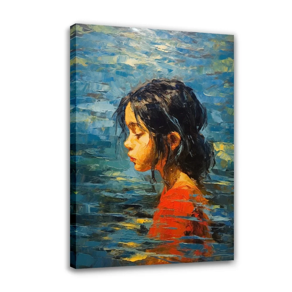

Forbeauty Red Girl In Water Spray Printing Canvas Painting Waterproof And Block Wall Art Oil Paintings Poster For Home Decor