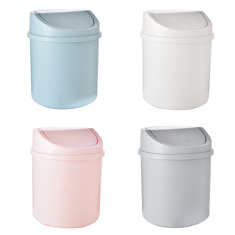 

Mini Desktop Bin Small Trash Can Tube with Cover Bedroom Trash Can Garbage Can Clean Workspace Storage Box Home Desk Dustbin