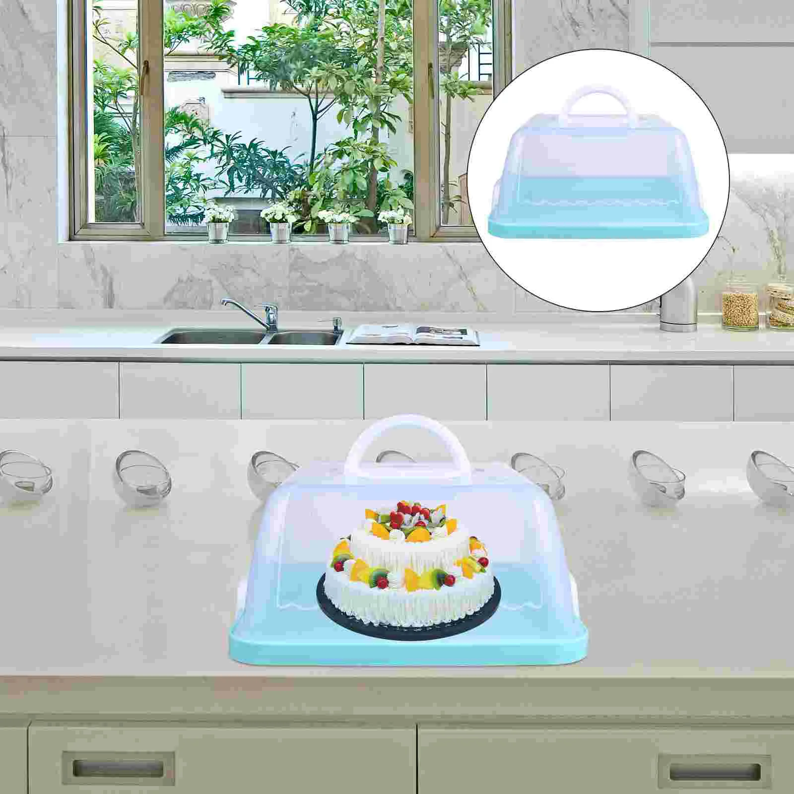 

Portable Cake Box Pie Carrier Translucent Container Cupcake Containers Storage Holder Lid Travel Muffins Comtainer Transporter