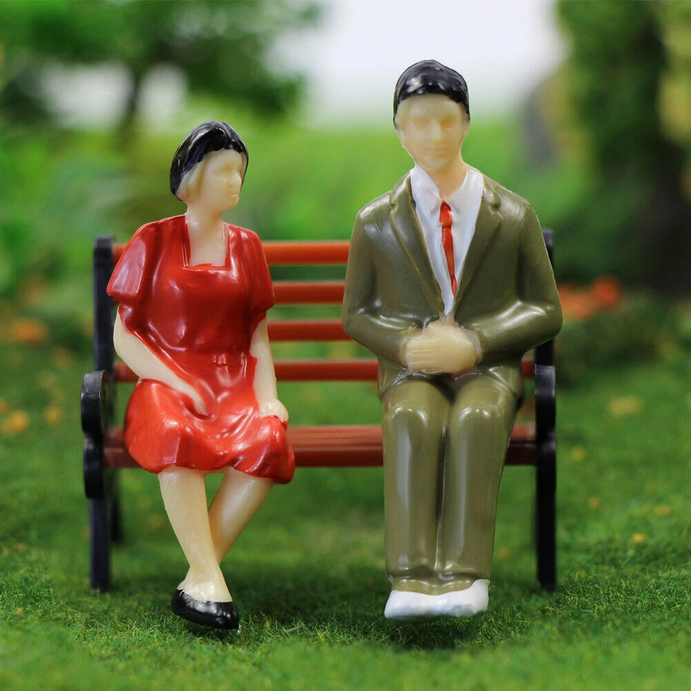 

50Pcs Sitting Figures Scale 1:32 Model Figures People Track 1 Painted Model Collection Toy Garden Decoration