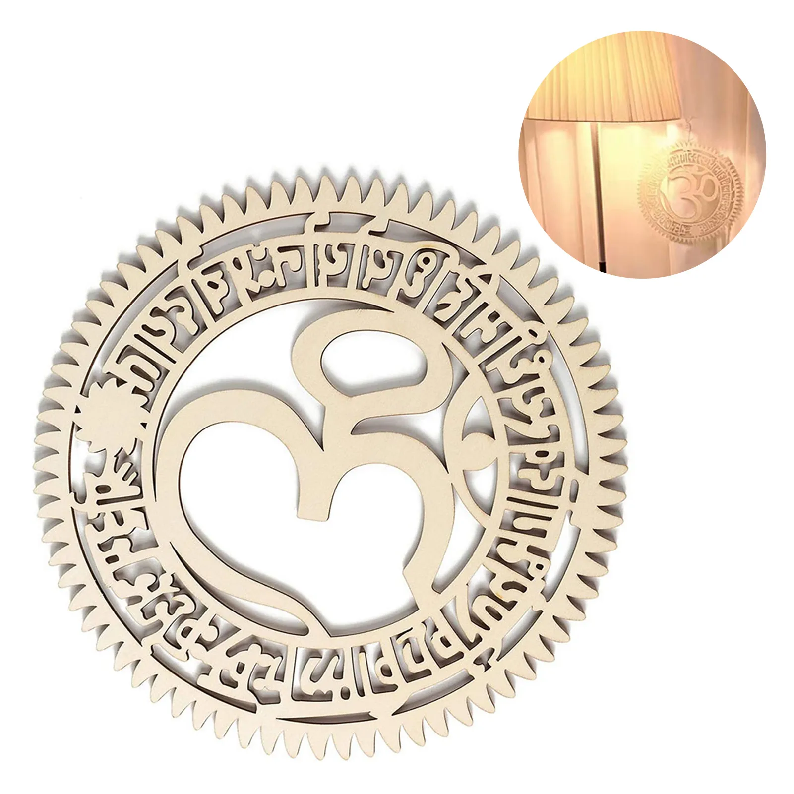 

Wooden OM AUM Charms Pendants Wooden Sacred Geometry Wall Art Spiritual Wall Decor For Home Office Yoga Meditation Decor