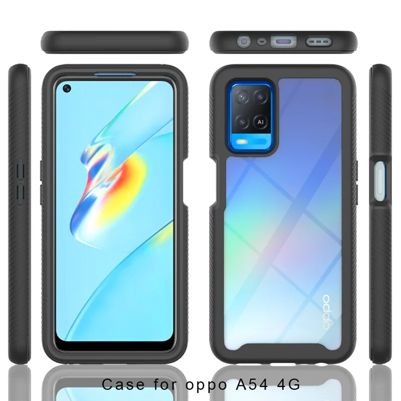 

Гибридный Прочный противоударный чехол 2 в 1 для Oppo A54 4G CPH2239, Мягкий бампер из ТПУ, жесткая задняя крышка из поликарбоната для Oppo A54 5G CPH2195