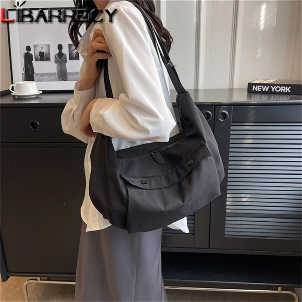 

Однотонные вместительные женские сумки-мессенджеры, новинка 2023, качественная холщовая женская сумка на плечо, модные женские студенческие сумки, кошелек