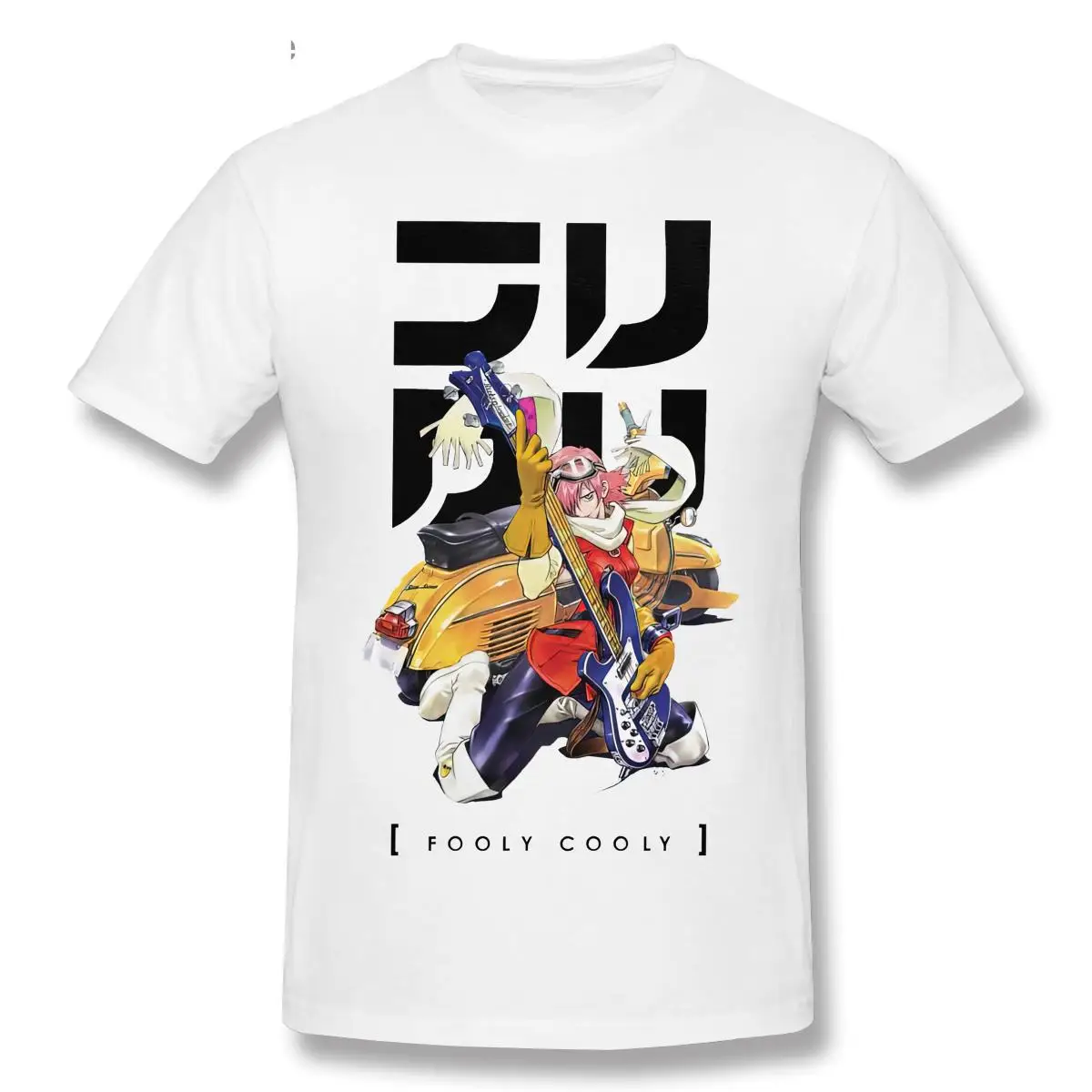 

Classic Male Fooly Cooly Haruko T-Shirt Short-Sleeve Crewneck Cotton Tshirt Casual Japan Anime Manga FLCL Tee Shirt Apparel Gift