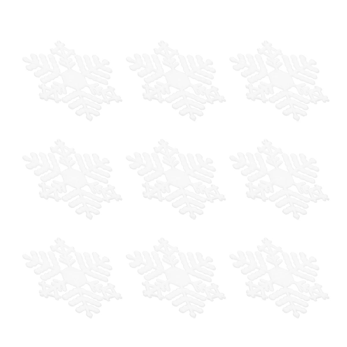 

100pcs Christmas Snowflake Pendants Plastic Ornaments Xmas Tree Decors (White)