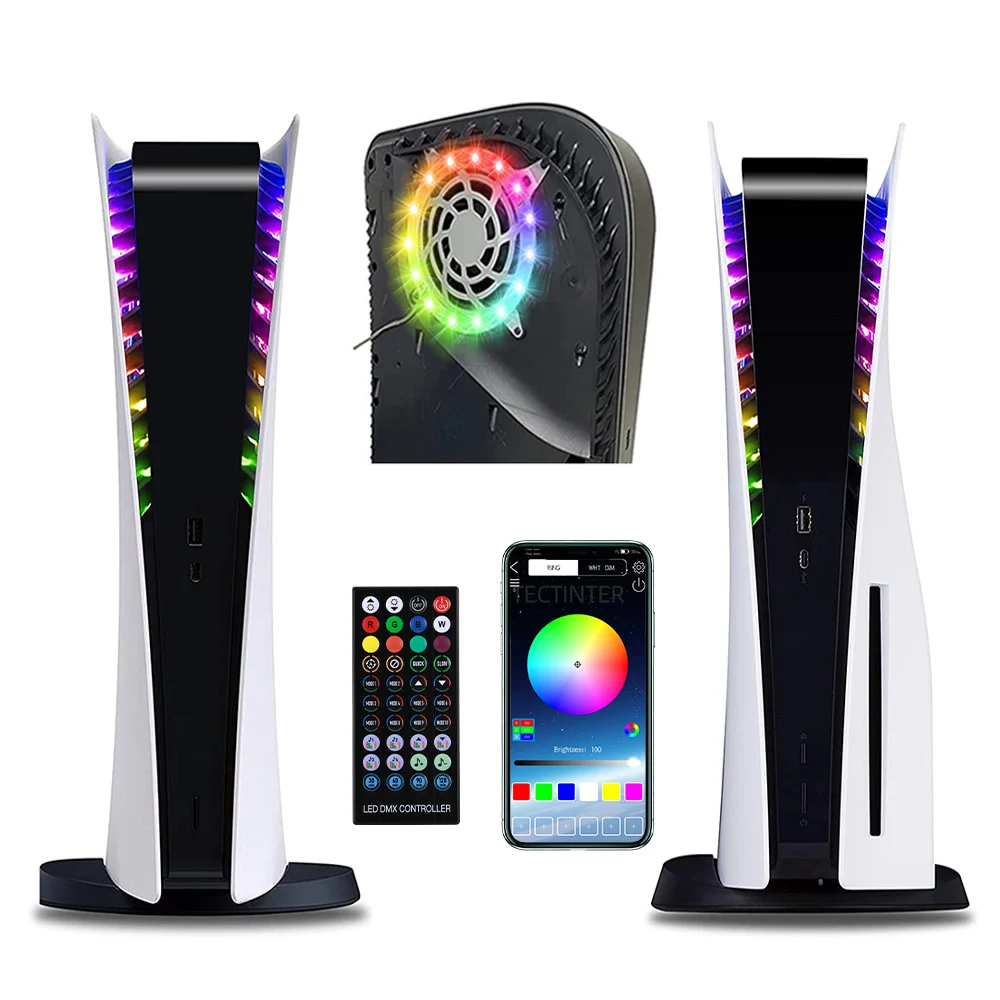 

RGB LED Ring Strip Lights For PS5 Console DIY Decoration Led Light Strip Lighting USB/APP/Remote Controller Game Accessories