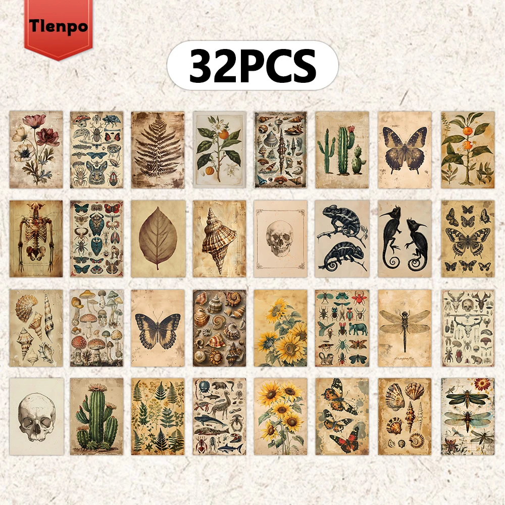 

Открытки ботанические винтажные 32 шт