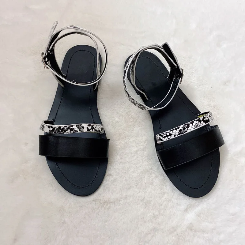 Women's Sandals 2022 New Open Toe Buckle Strap Casual Outdoor Vacation Beach Flat Shoes Summer Fashion Simple Sandals for Women images - 6