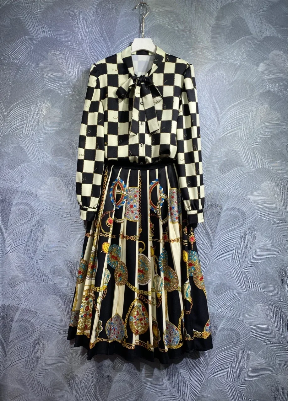 Модное Длинное Платье с пышными рукавами и цветочным принтом новинка весны 2024