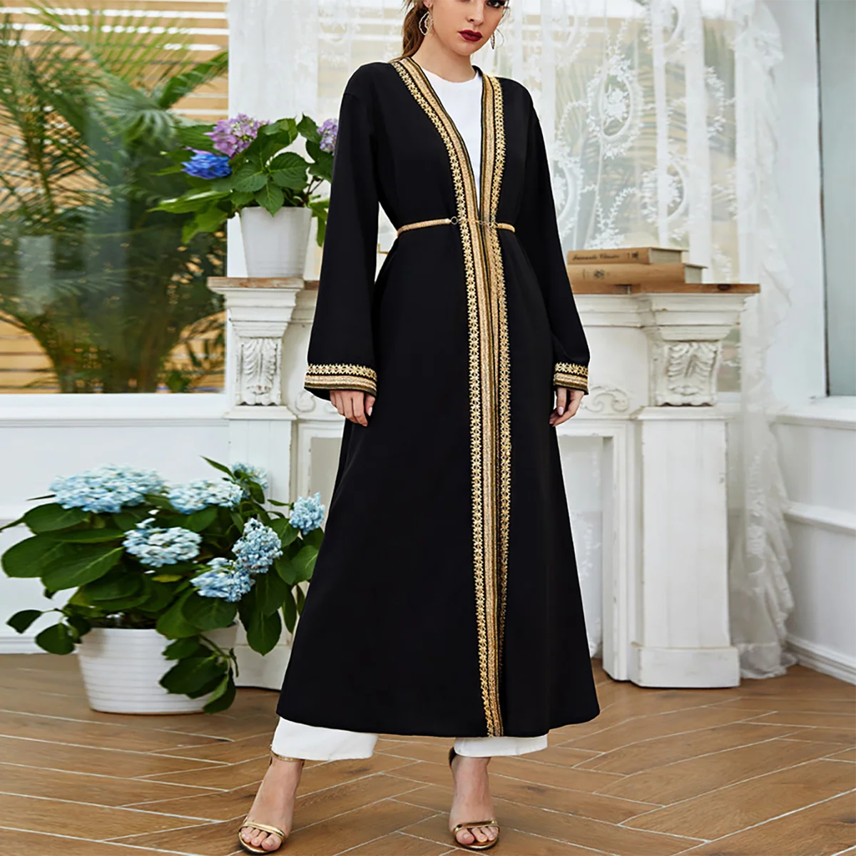 Elegant Women Embroidery Dubai Musilim Long Abaya Dress