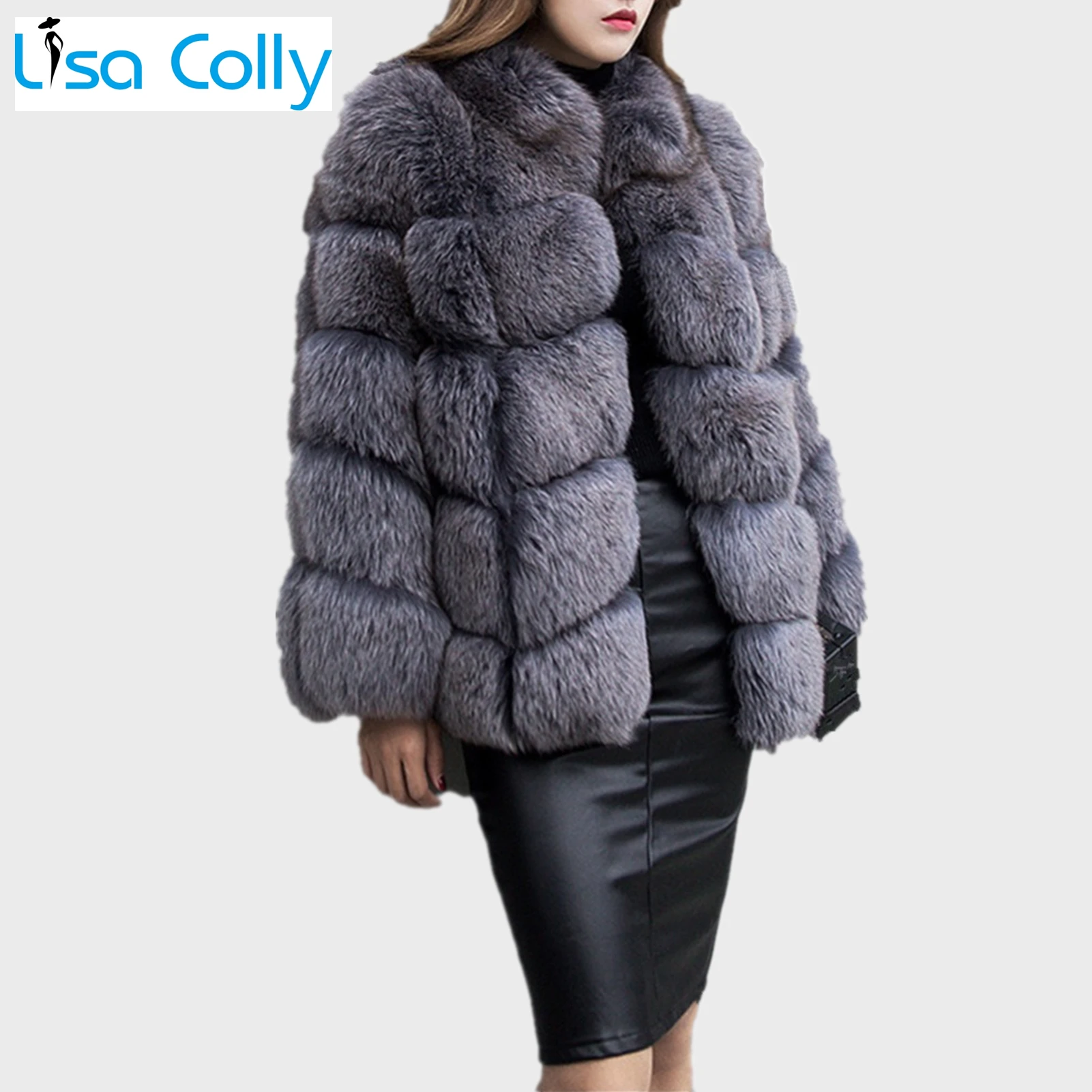 Lisa Colly Furs Coat Winter Coats Women Casual Loose Fur Jacket Coat Overcoats Fashion Thicken Faux Fur Coats Outerwear