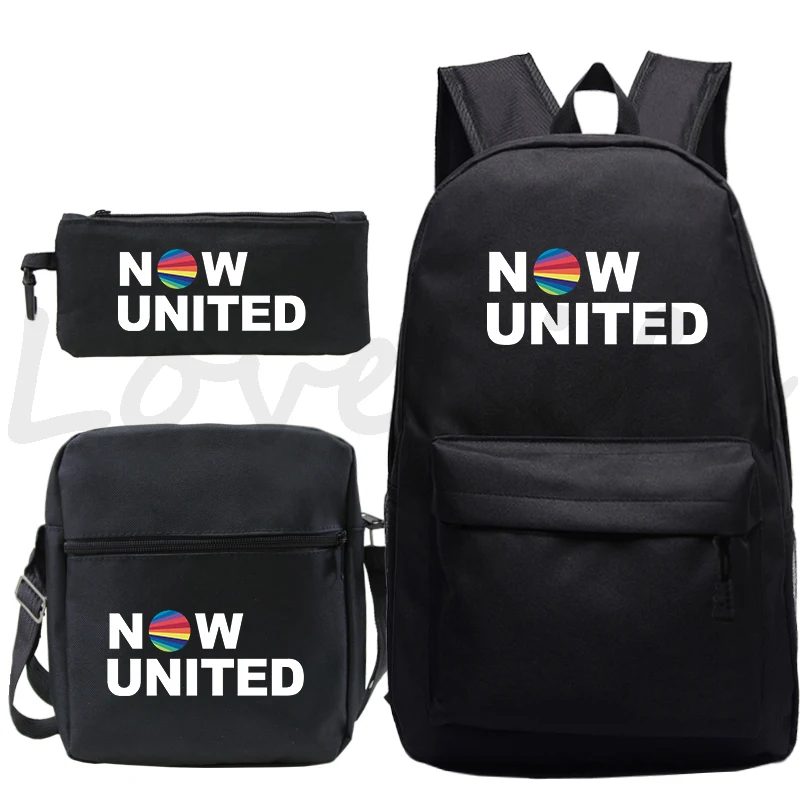 

Mochila Now United Prints Backpack 3 Pcs Set Knapsack for Teenagers Bookbag Girls Boys School Bags Travel Bagpack Daily Rucksack