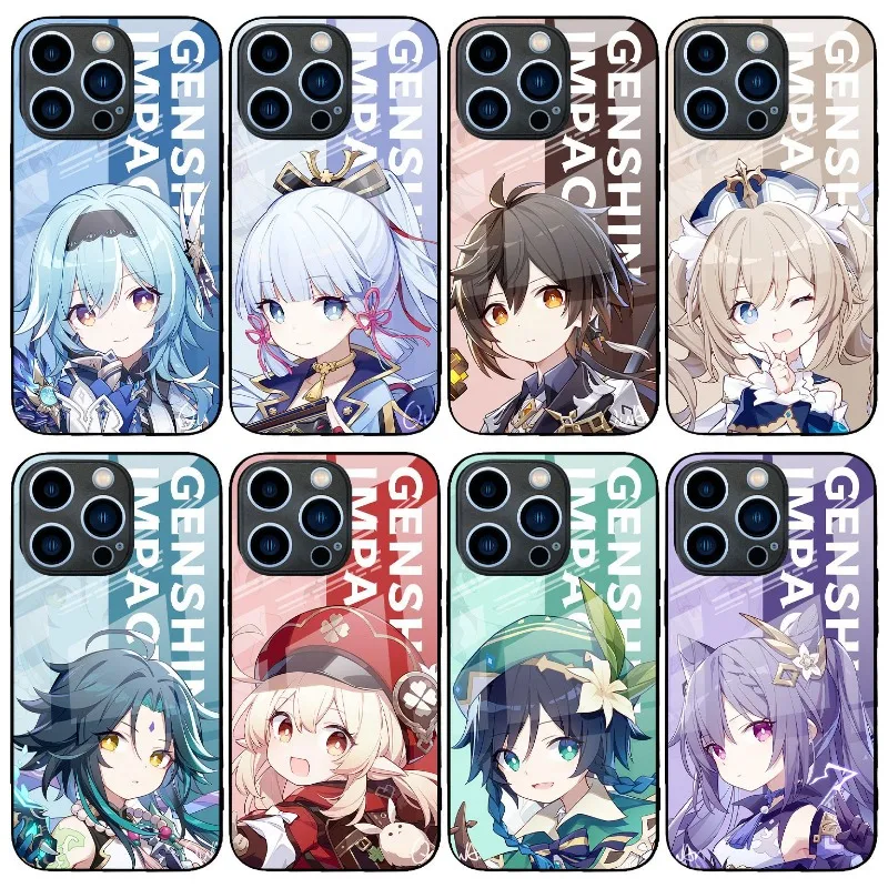 

Ударопрочный чехол для телефона Game Genshin, износостойкий и грязеотталкивающий чехол для IPhone 14 13 12 11 Pro Max, чехол для телефона, мягкий чехол в подарок