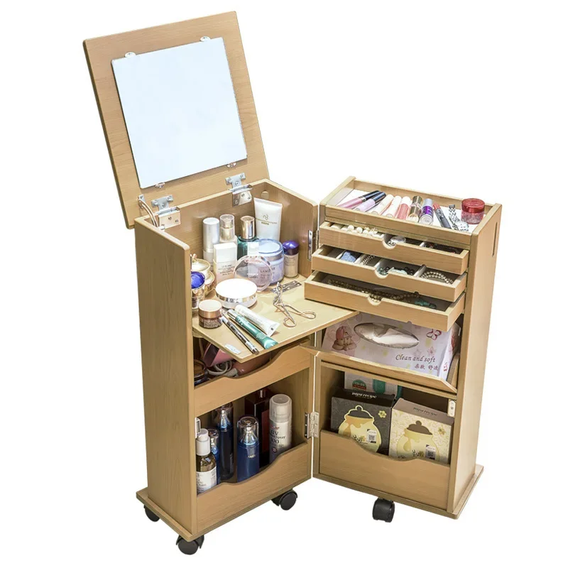 Белый мини-туалетный столик в комплекте маленький складной раскладной мобильный