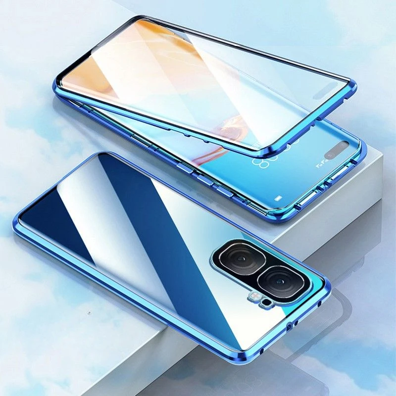 Двусторонний стеклянный чехол для телефона iQOO Neo 9 Pro с металлическим магнитом 360°