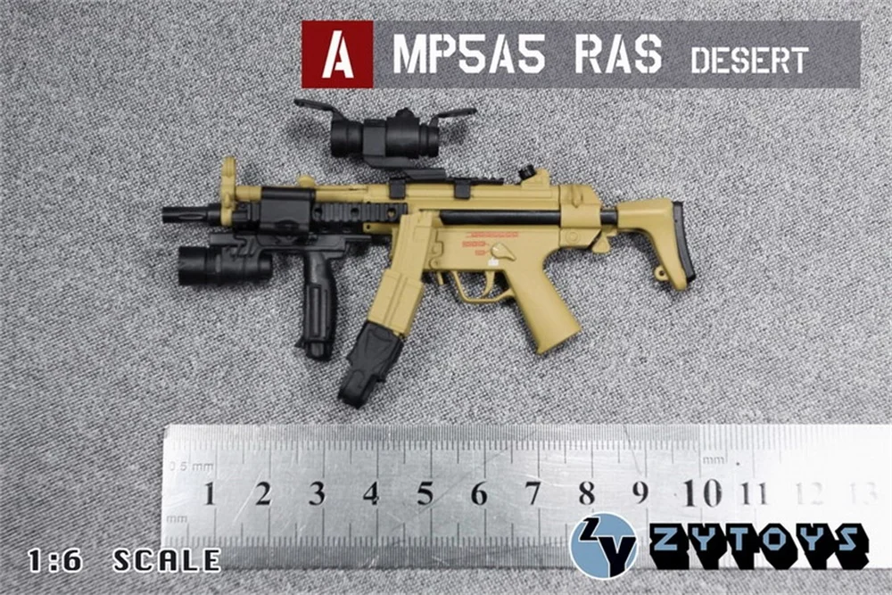 

ZYTOYS 1/6th MP5 Weapon Series Type A MP5A5 RAS Desert Sand Color PVC Material Can't Be Fired Model For Doll Scene Component