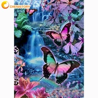 chenistory 5d diy diamond painting butterfly cross stitch kit diamond embroidery sale animals rhinestones pictures home decor