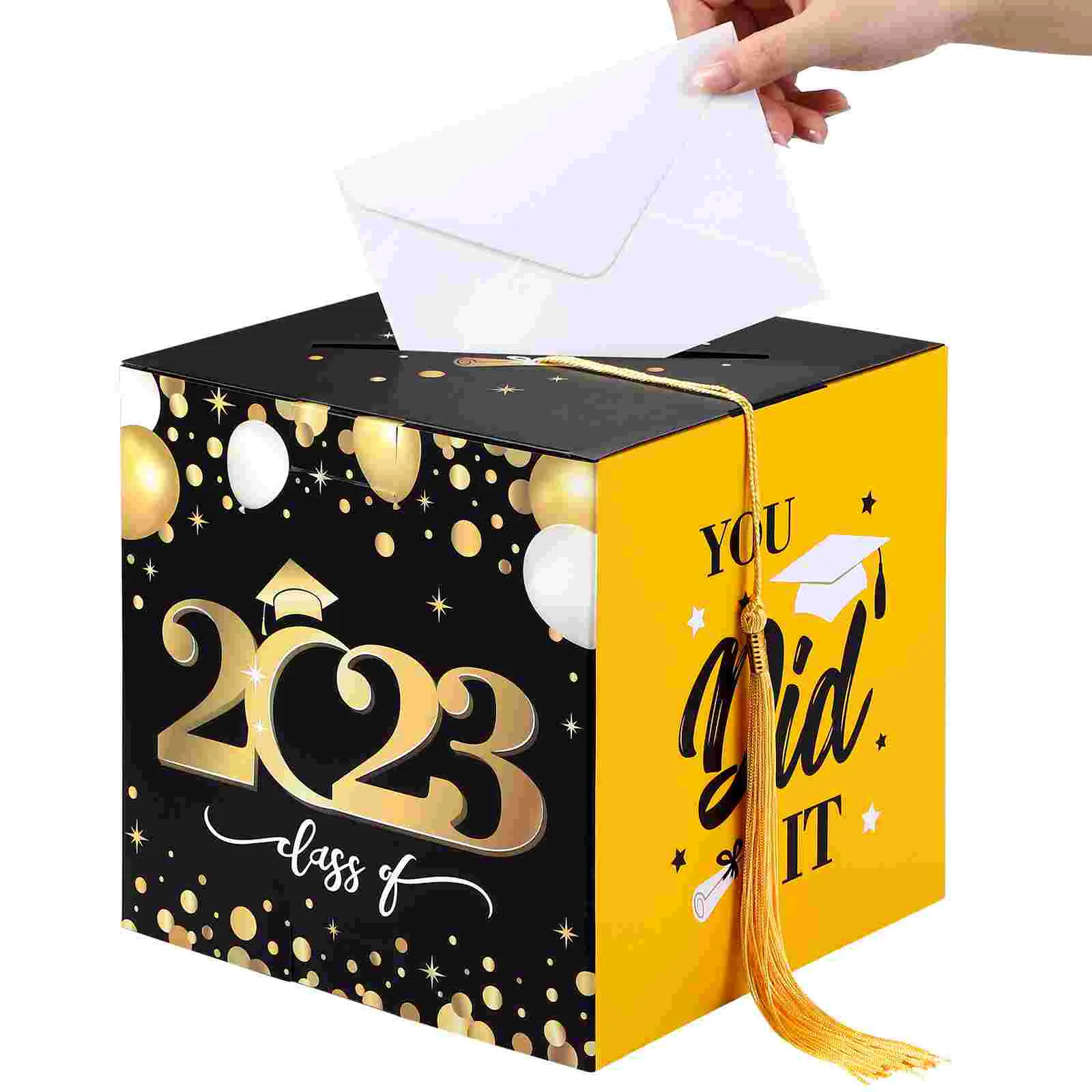 

Box Graduation Grad Holder Party Gift Congrats Decorations Boxes Advice Supplies Invitation Graduate Black Decoration Congrates