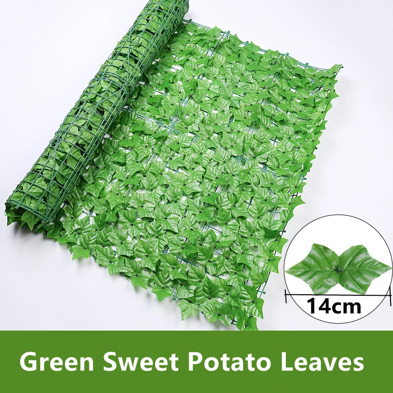 

Simulation Green Radish Artificial Leaves Fence Greening Panel Privacy Fence Green Wall Yard Garden Decoration Patio Store Decor