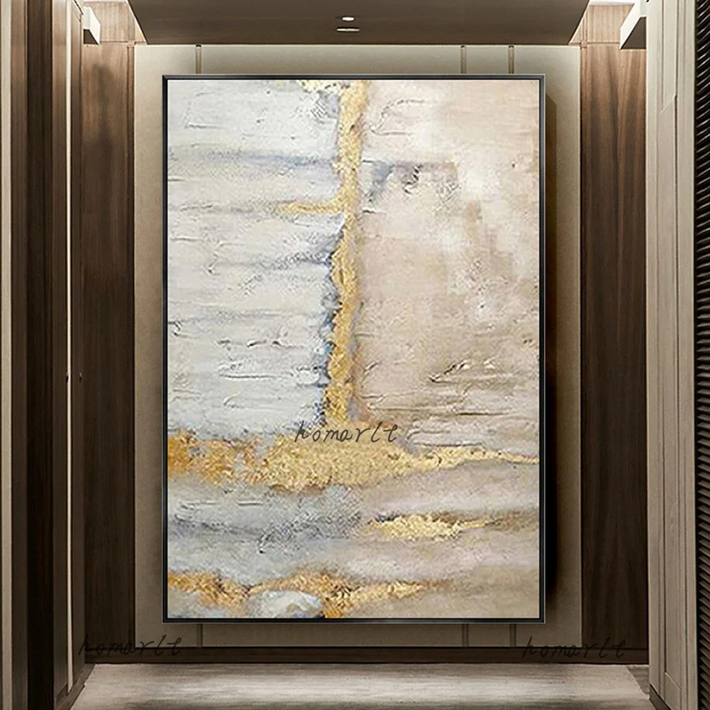 Ручная роспись акриловый холст Современная новая абстрактная Золотая картина