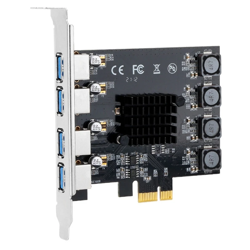 

Usb 3.0 PCIE Expansion Card 4 Ports PCI-E to USB3.0 Adapter Card Pcie Usb Hub with 4pin Power Interface for OS Windows