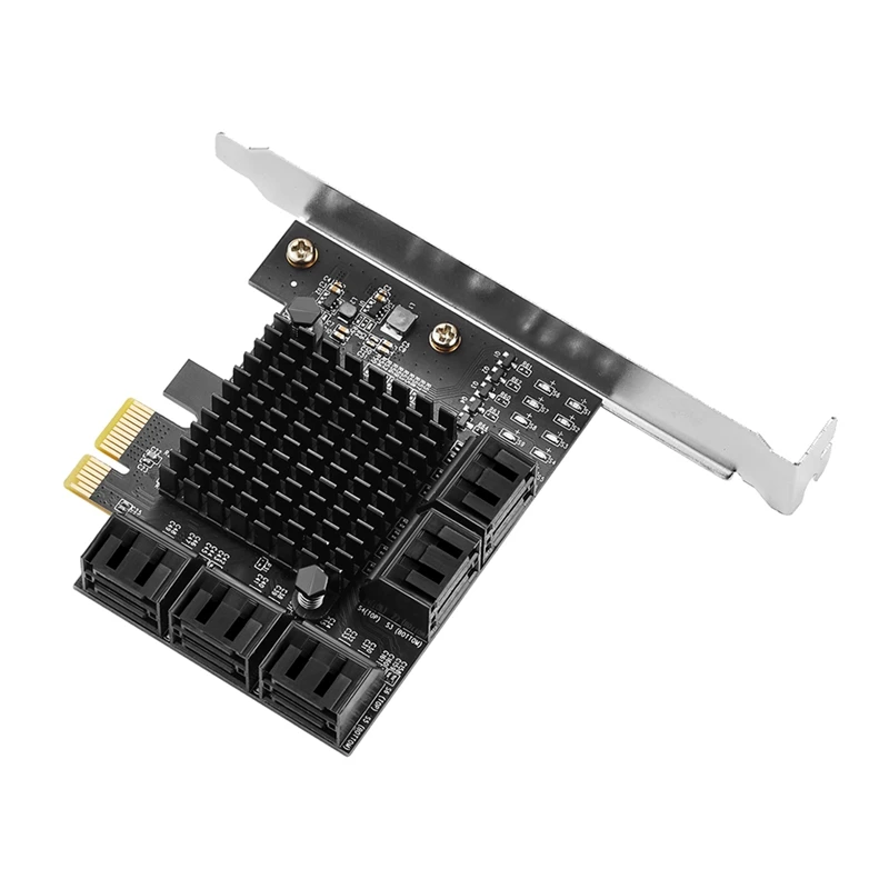 

Pcie To 10 Ports SATA3.0 6G Controller Card Pcie 3.0 Non Raid SSD Expansion Card With Low Profile Bracket