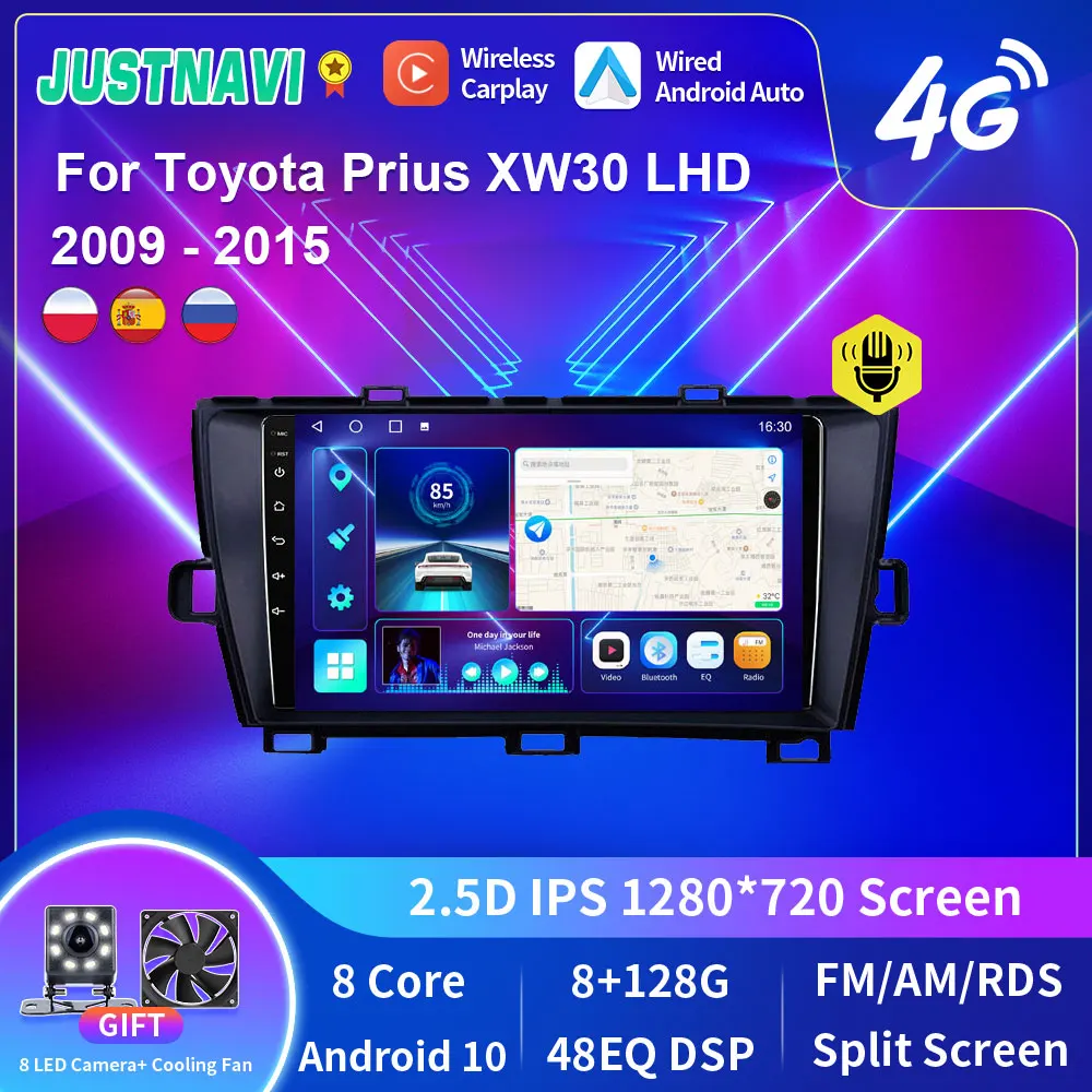 JUSTNAVI IPS Für Toyota Prius XW30 LHD 2009 - 2015 Auto Radio Multimedia Video Player Navigation GPS Android Keine 2 din Head Unit